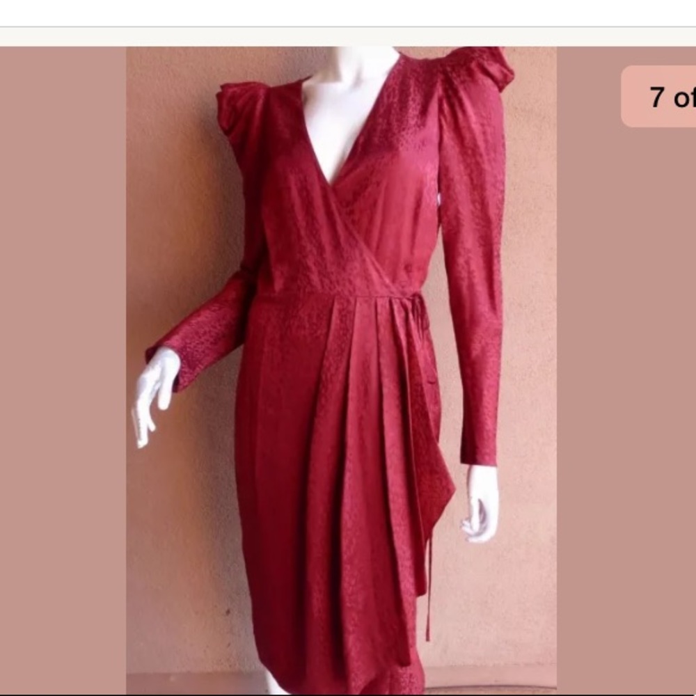 A.L.C. Carolina Puff Shoulder Silk Jacquard Dress - Picture 5 of 6
